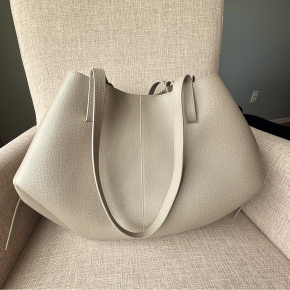 AUTHENTIC Polène Cyme Leather Bag - Taupe w/box, dust bag - Picture 4 of 13